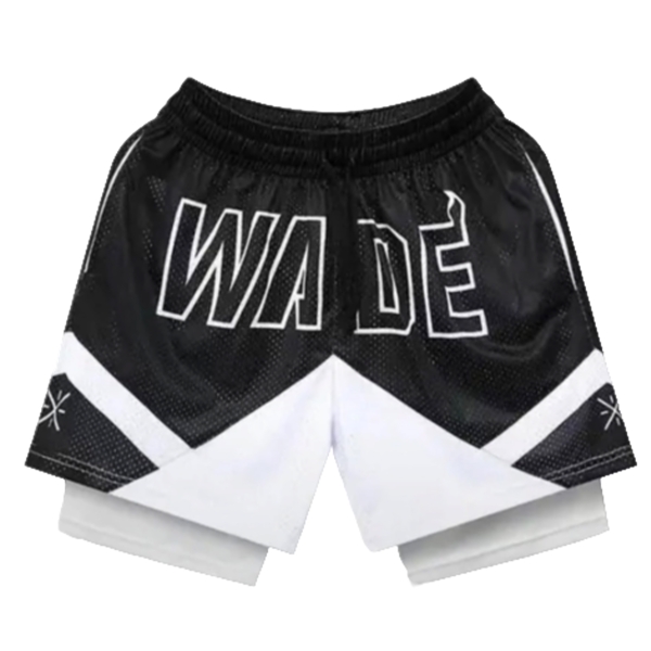 Двойные баскетбольные шорты WADE Black White