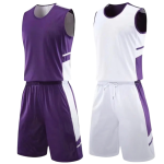 Двусторонняя баскетбольная форма Purple White